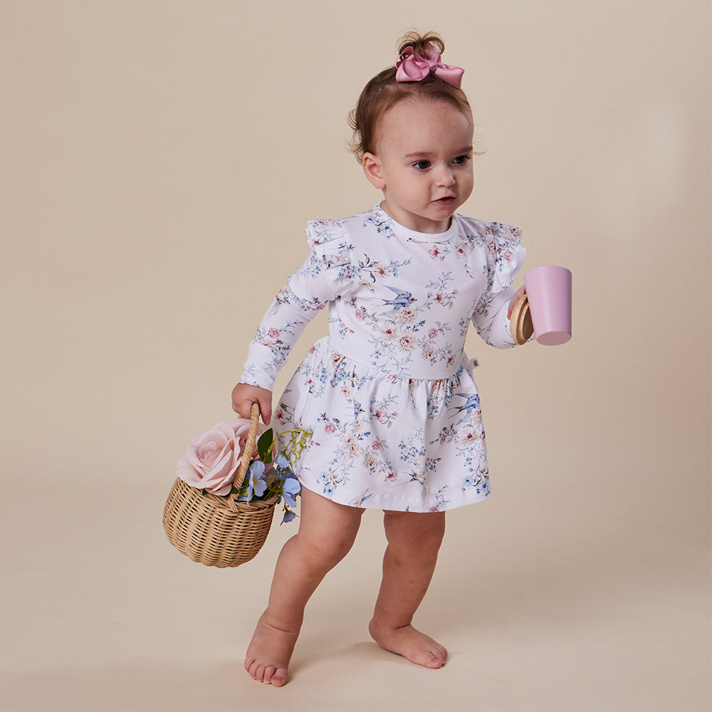 Sweet Swallows Long Sleeve Organic Dress - View 8