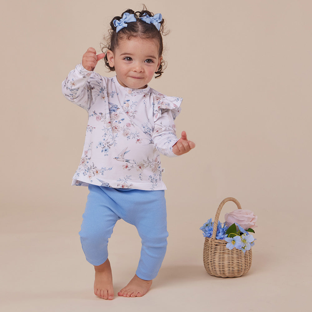 Sweet Swallows Organic Long Sleeve Top with Frill - View 6