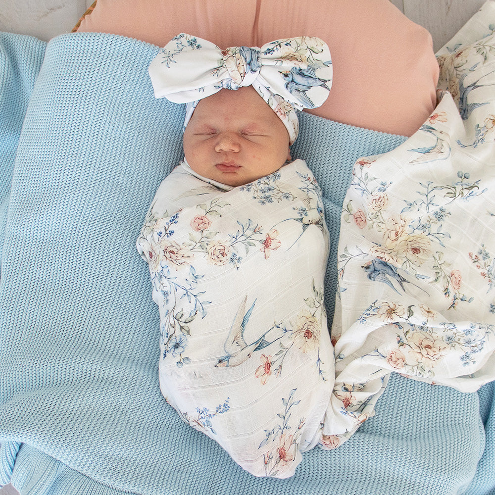 Sweet Swallows Organic Muslin Wrap - View 3
