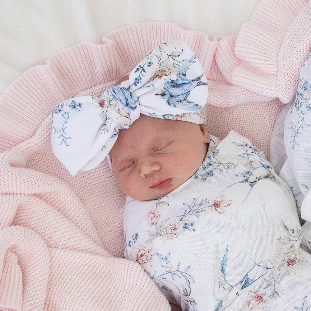 Sweet Swallows Organic Oversized Bow - View 4