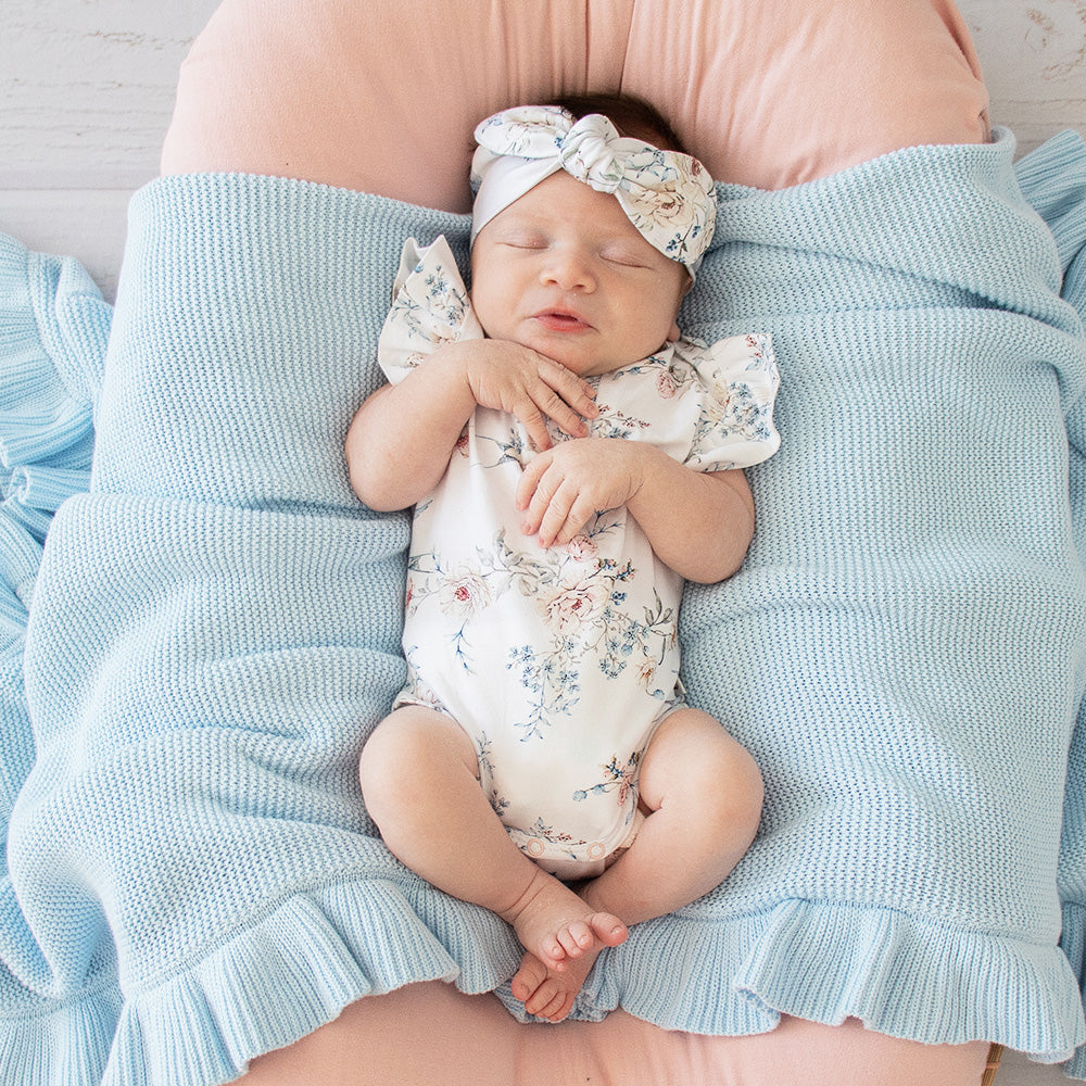 Sweet Swallows Short Sleeve Organic Bodysuit with Frill - View 1