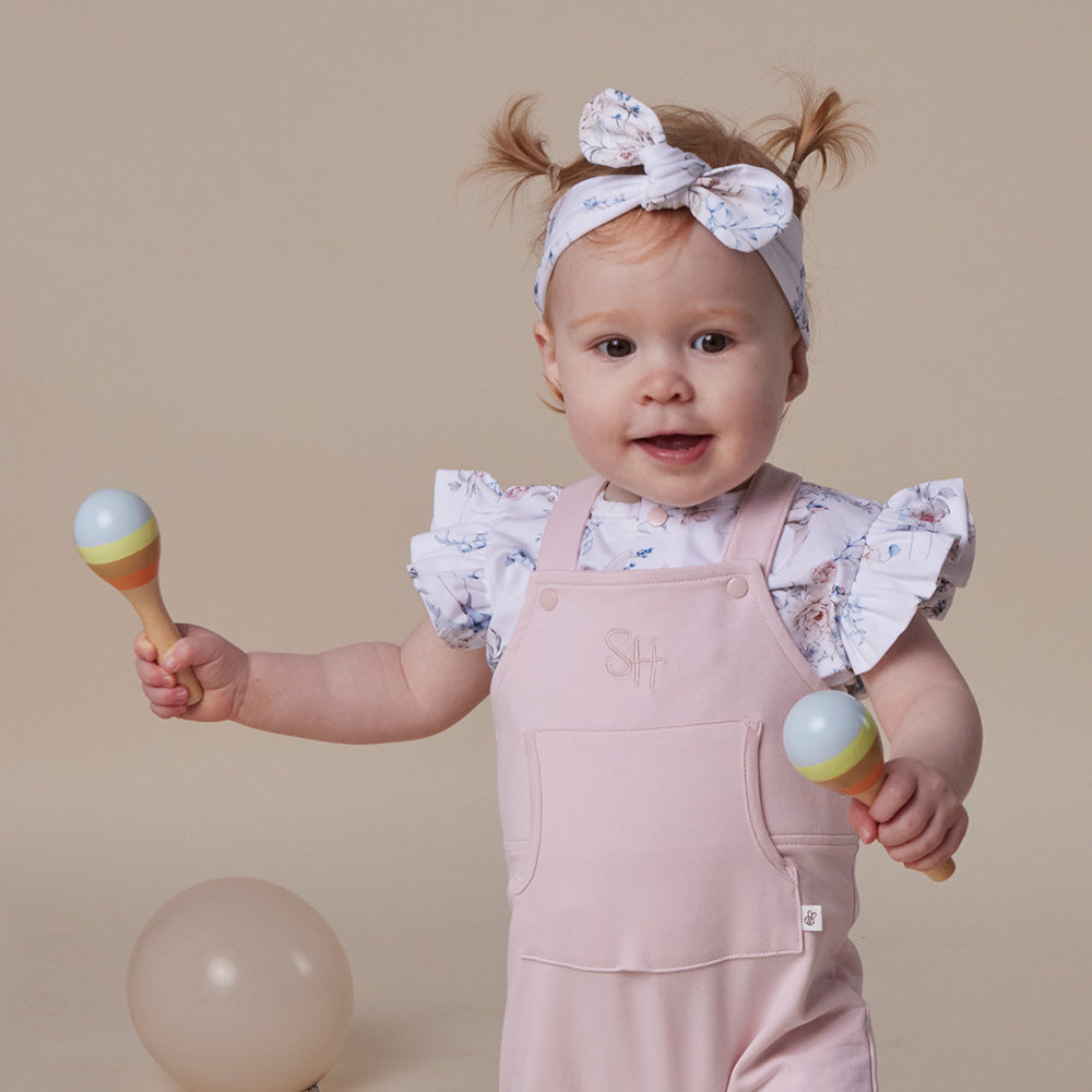 Baby Pink Organic Joey Overalls - View 7