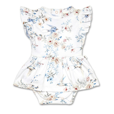 Sweet Swallows Short Sleeve Organic Dress | Snuggle Hunny