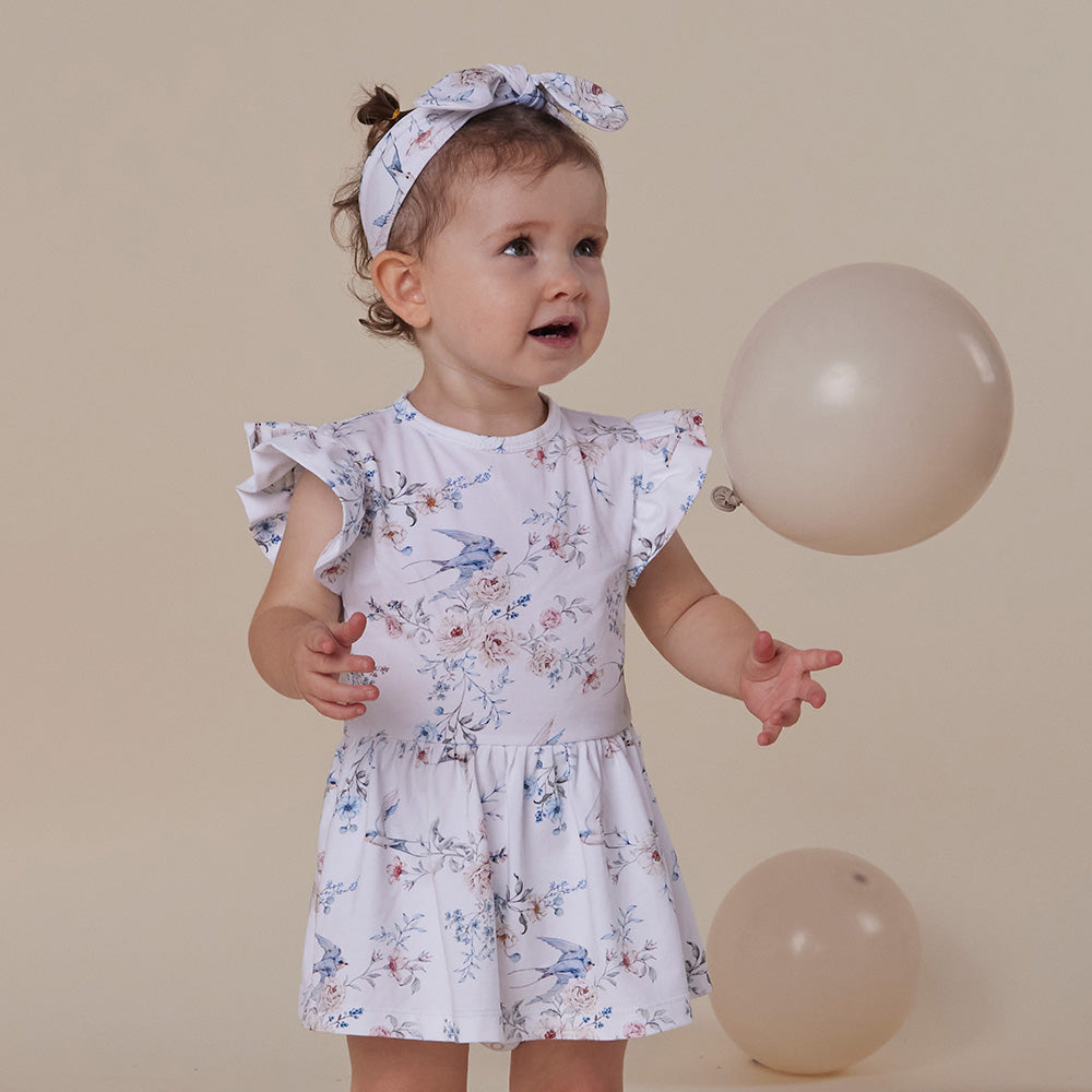 Sweet Swallows Short Sleeve Organic Dress - View 5