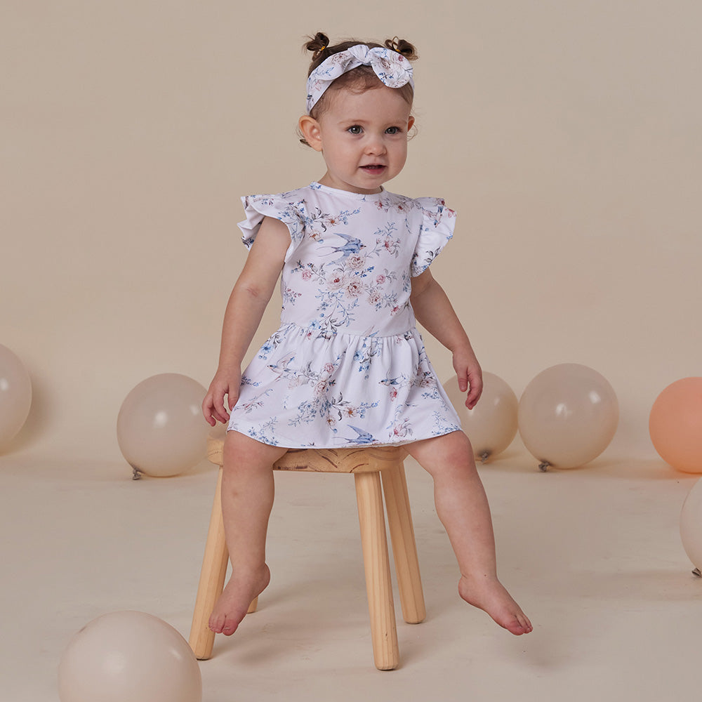 Sweet Swallows Short Sleeve Organic Dress - View 11