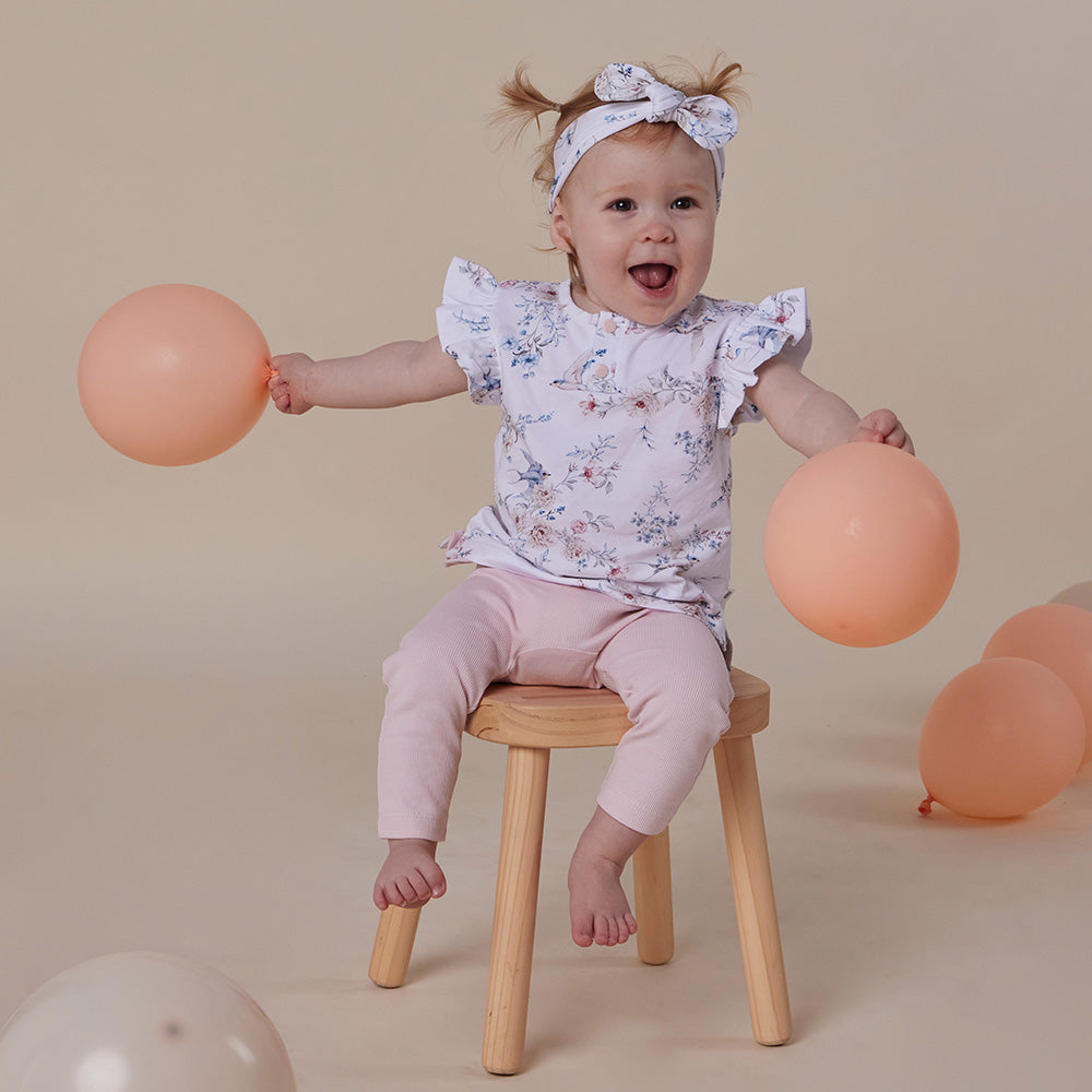 Sweet Swallows Organic Short Sleeve Top with Frill - View 6