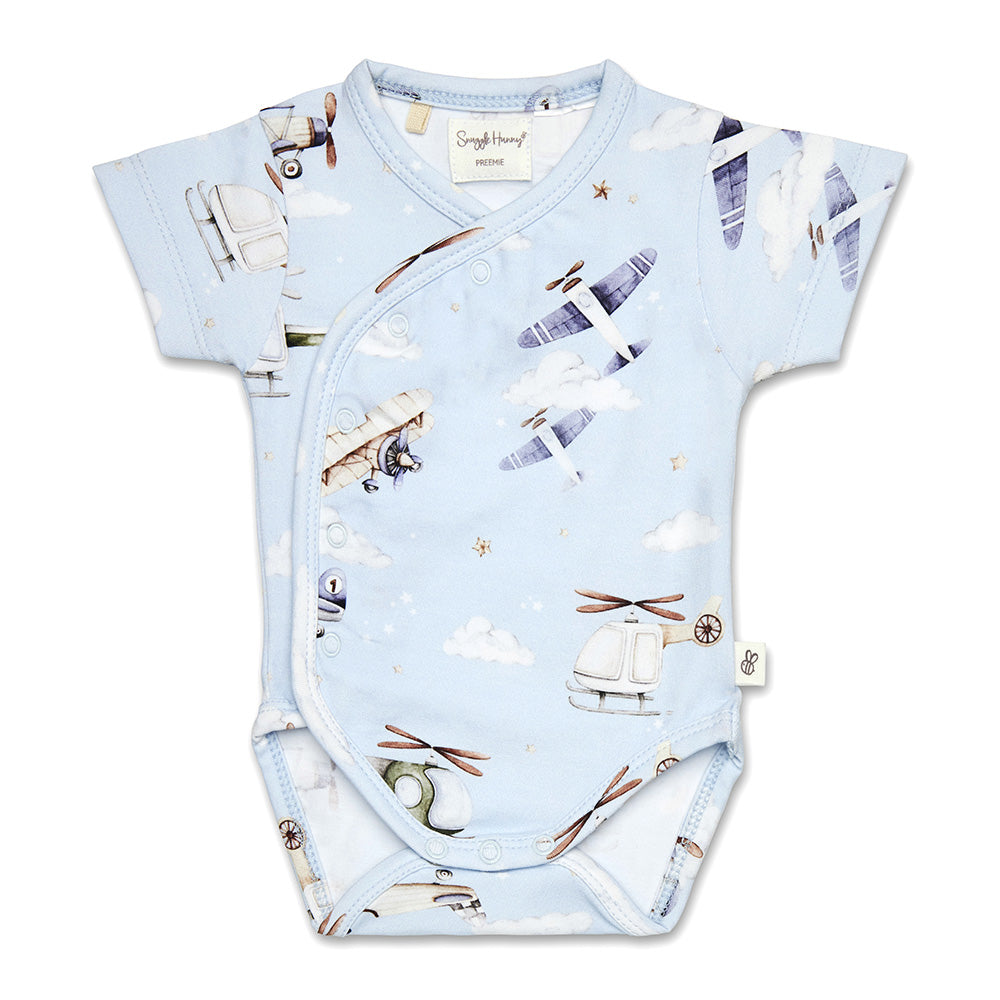 Taking Flight Short Sleeve Organic Kimono Bodysuit - View 2