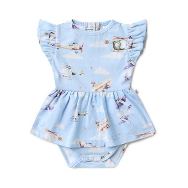 Taking Flight Short Sleeve Organic Dress | Snuggle Hunny