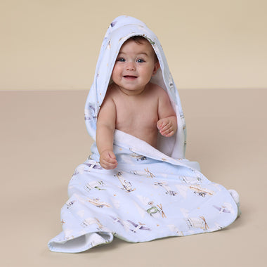 Taking Flight Organic Hooded Baby Towel | Snuggle Hunny