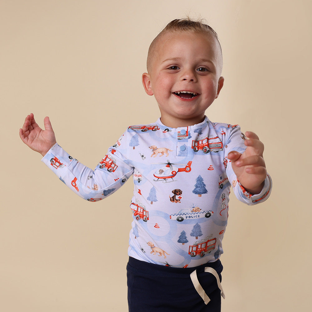 To The Rescue Long Sleeve Organic Bodysuit - View 3