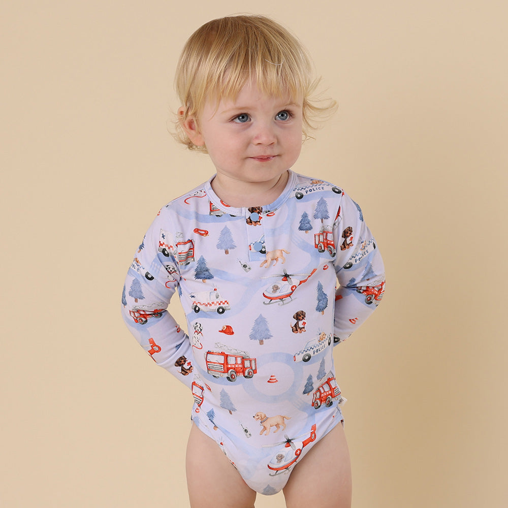 To The Rescue Long Sleeve Organic Bodysuit - View 4