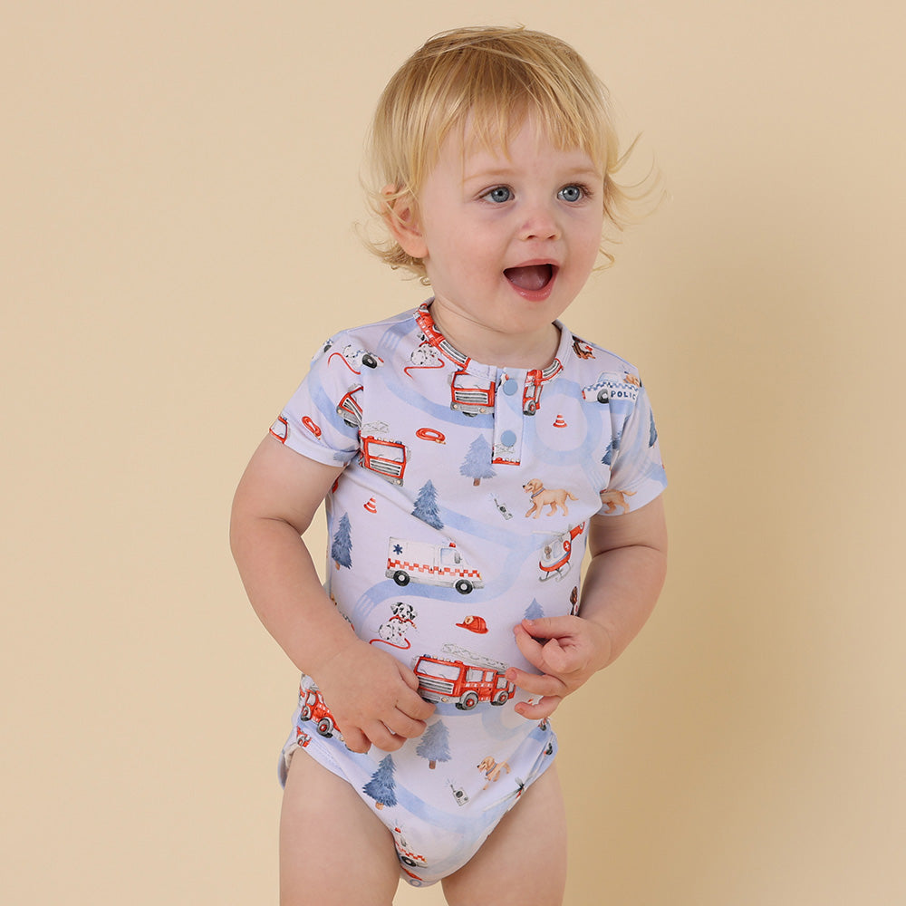 To The Rescue Short Sleeve Organic Bodysuit - View 8