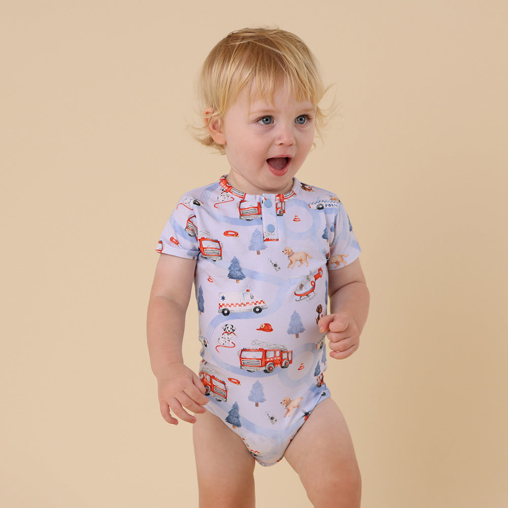 To The Rescue Short Sleeve Organic Bodysuit - View 1