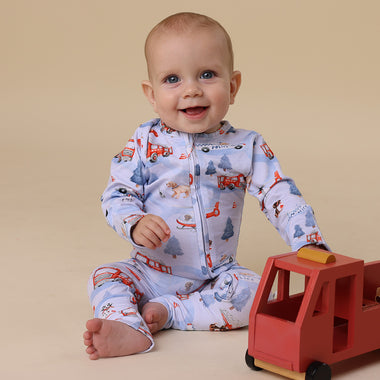 To The Rescue Organic Snugglesuit Convertible Romper | Snuggle Hunny