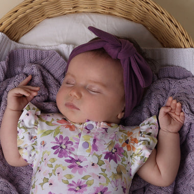 Mulberry Ribbed Organic Topknot | Snuggle Hunny