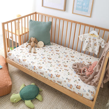 Treasure Island Organic Fitted Cot Sheet | Snuggle Hunny