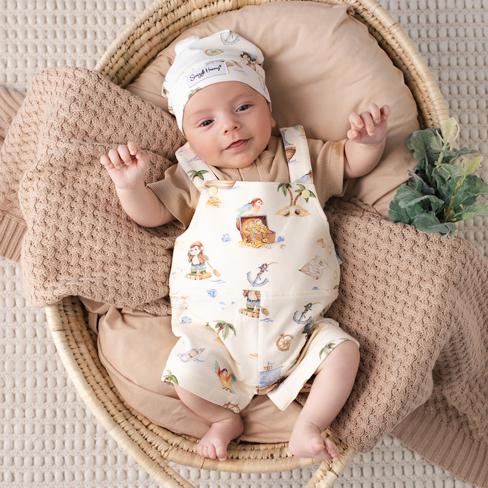 Treasure Island Organic Snuggle Overall Shorts - View 1