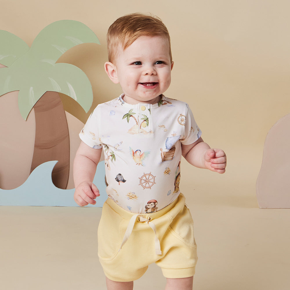 Treasure Island Short Sleeve Organic Bodysuit - View 3