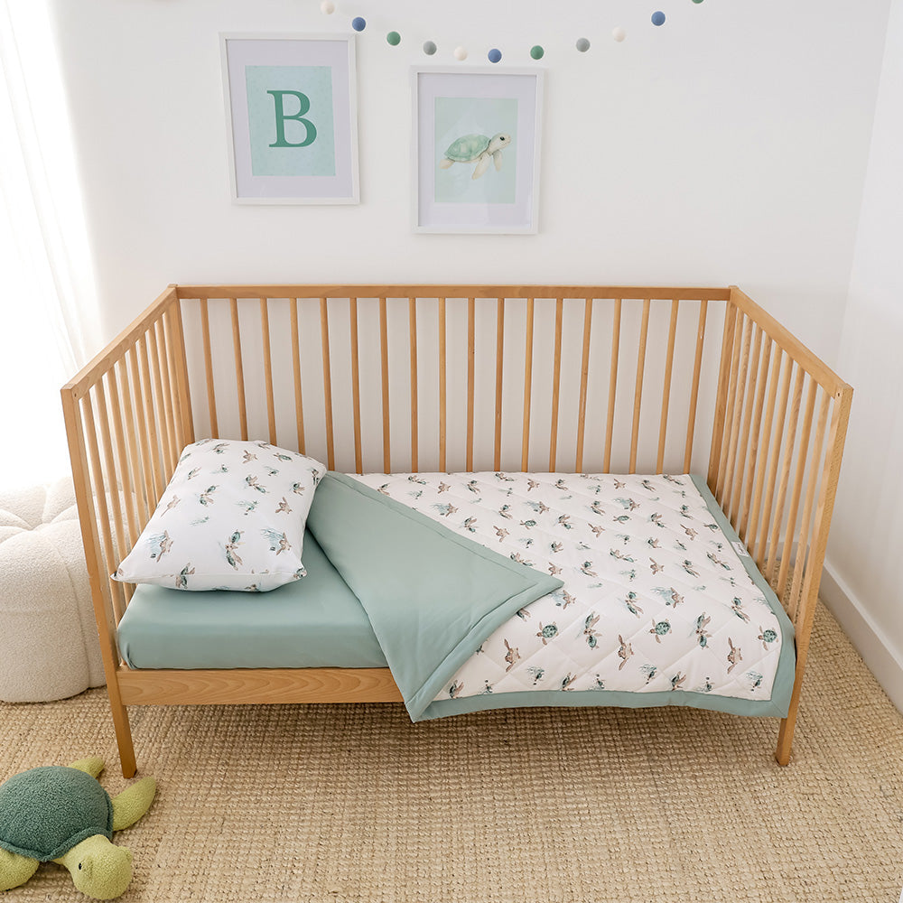 Bundle - Turtle Cot Comforter & Toddler Pillowcase - View 1