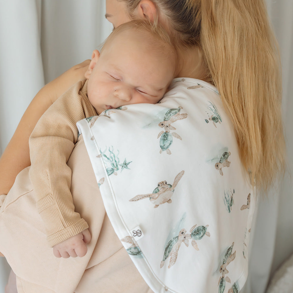 Turtle Organic Cotton Burp Cloth - View 4