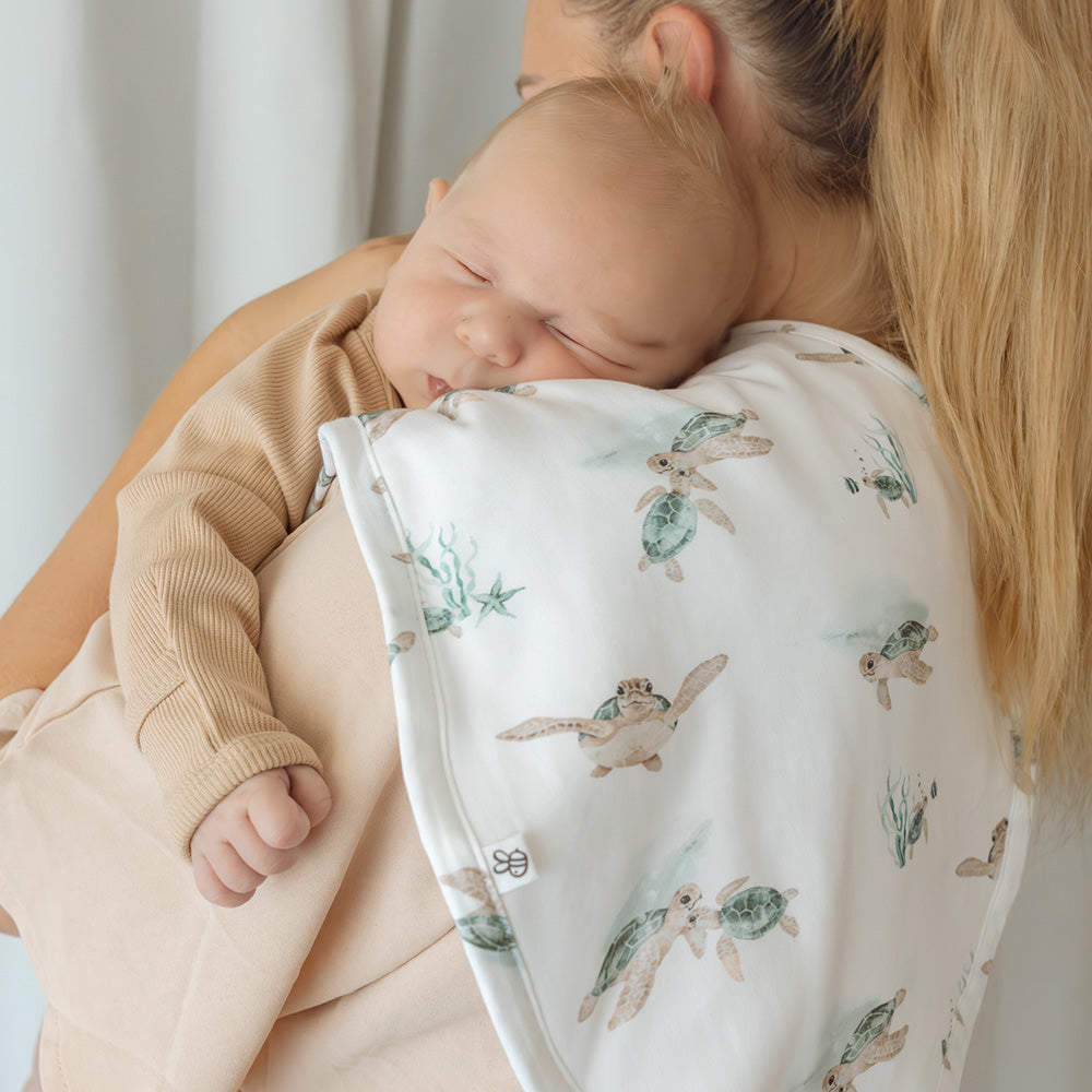 Turtle Organic Cotton Burp Cloth - View 1