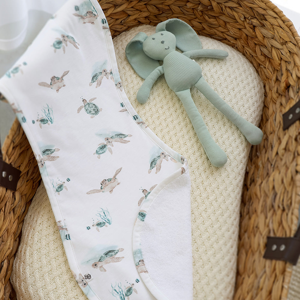 Turtle Organic Cotton Burp Cloth - View 3