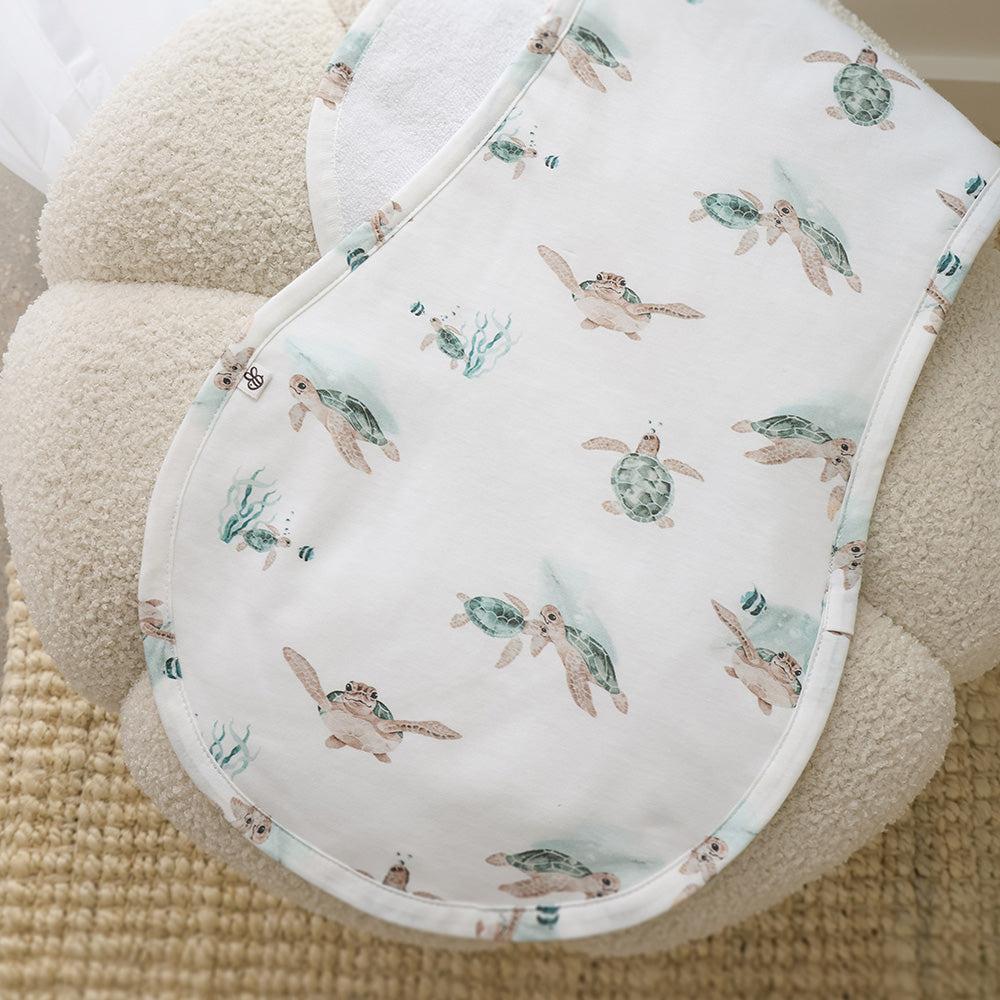 Turtle Organic Cotton Burp Cloth - View 5