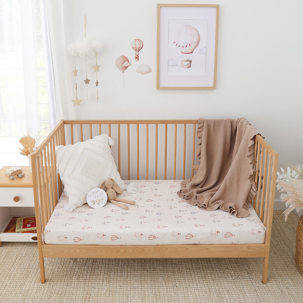 Up & Away Organic Fitted Cot Sheet - View 1