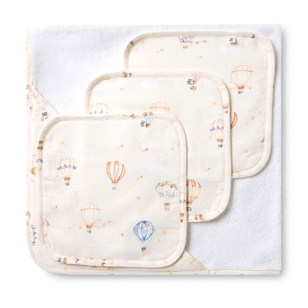 Up & Away Organic Baby Towel & Wash Cloth Set - View 1
