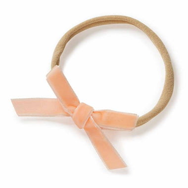 Coral Velvet Bow-Snuggle Hunny