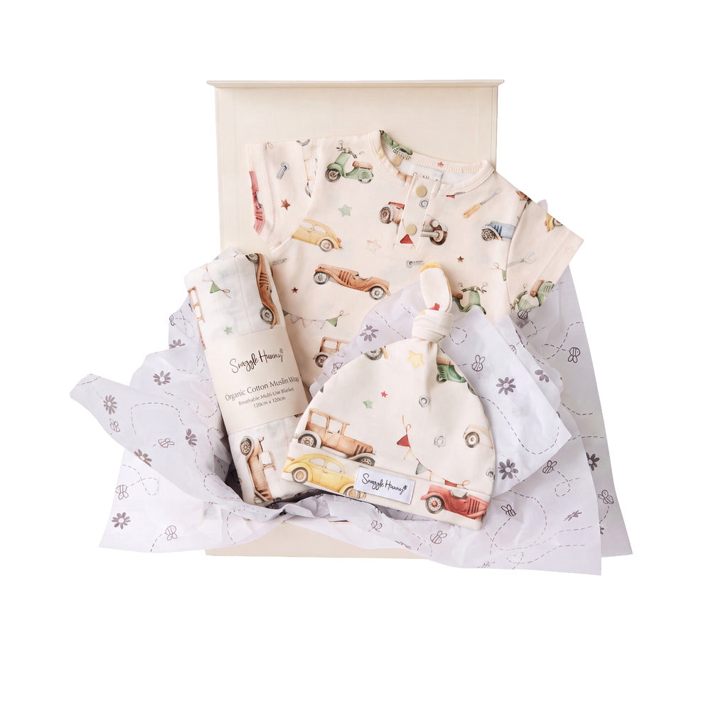 Classic Newborn Gift Hamper - Vintage Cars - View 1