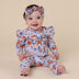 Vintage Blossom Organic Snugglesuit Convertible Romper with Frill | Snuggle Hunny