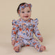 Vintage Blossom Organic Snugglesuit Convertible Romper with Frill - Thumbnail 3