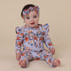 Vintage Blossom Organic Snugglesuit Convertible Romper with Frill - Thumbnail 2