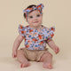 Vintage Blossom Short Sleeve Organic Bodysuit with Frill - Thumbnail 4