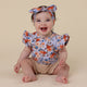 Vintage Blossom Short Sleeve Organic Bodysuit with Frill - Thumbnail 2