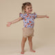 Vintage Blossom Short Sleeve Organic Bodysuit with Frill - Thumbnail 3