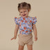 Vintage Blossom Short Sleeve Organic Bodysuit with Frill | Snuggle Hunny