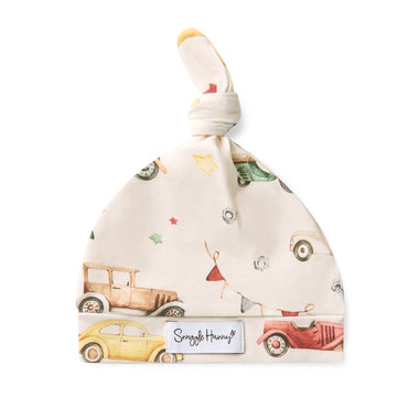 Vintage Cars Organic Knotted Beanie | Snuggle Hunny