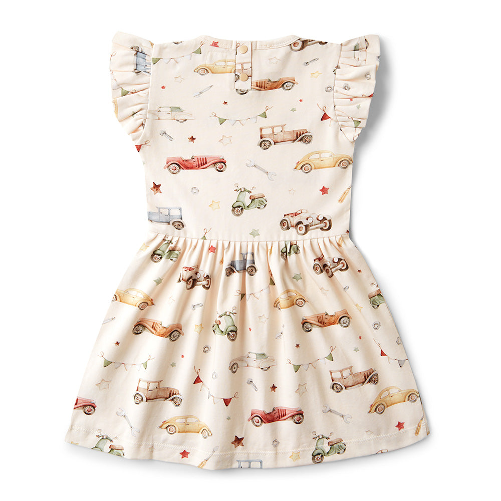 Vintage Cars Short Sleeve Organic Dress - View 12