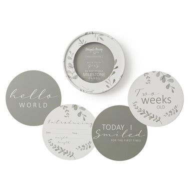 Wild Fern & Grey Reversible Milestone Cards-Snuggle Hunny