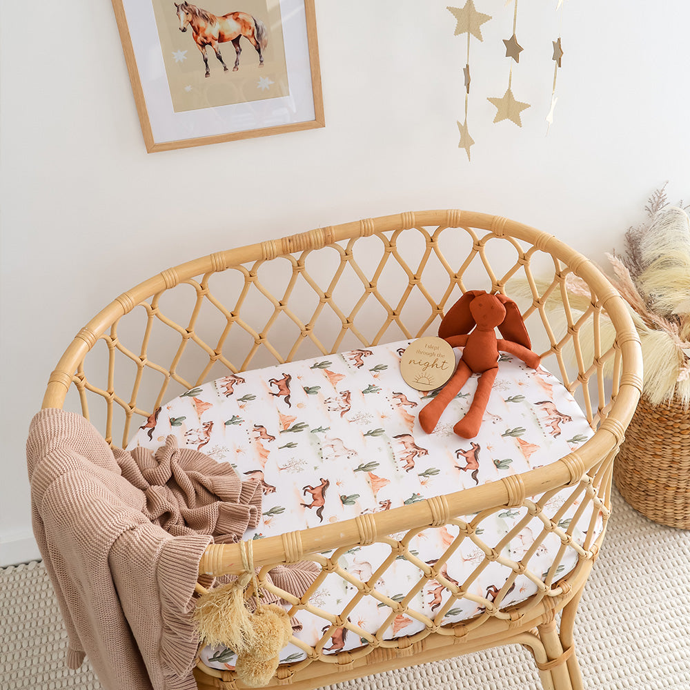 Wild Horses Organic Bassinet Sheet / Change Pad Cover - View 8