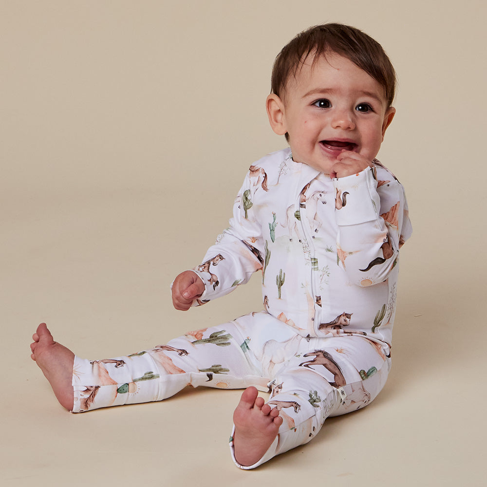 Wild Horses Organic Snugglesuit Convertible Romper - View 8