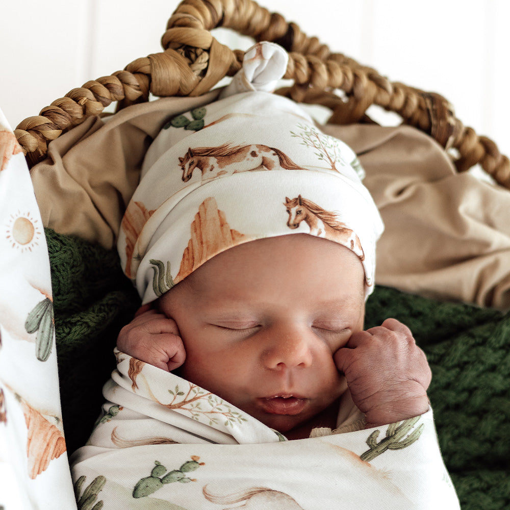 Wild Horses Organic Knotted Beanie - View 3