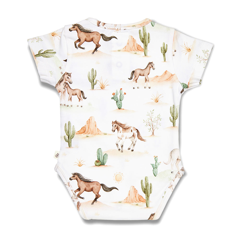Wild Horses Short Sleeve Organic Bodysuit - View 12