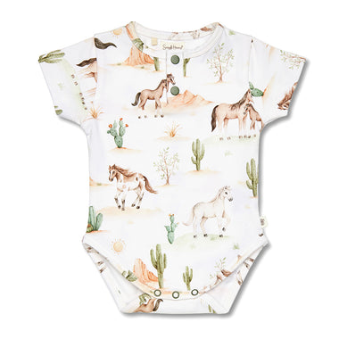 Wild Horses Short Sleeve Organic Bodysuit | Snuggle Hunny