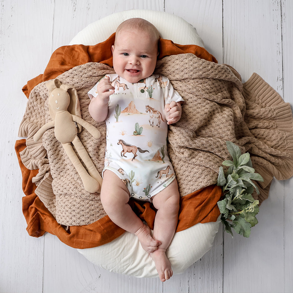 Wild Horses Short Sleeve Organic Bodysuit - View 16