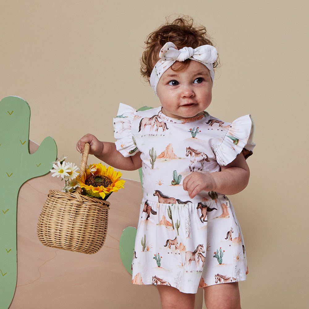 Wild Horses Short Sleeve Organic Dress - View 15
