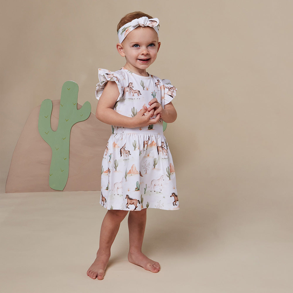 Wild Horses Short Sleeve Organic Dress - View 14