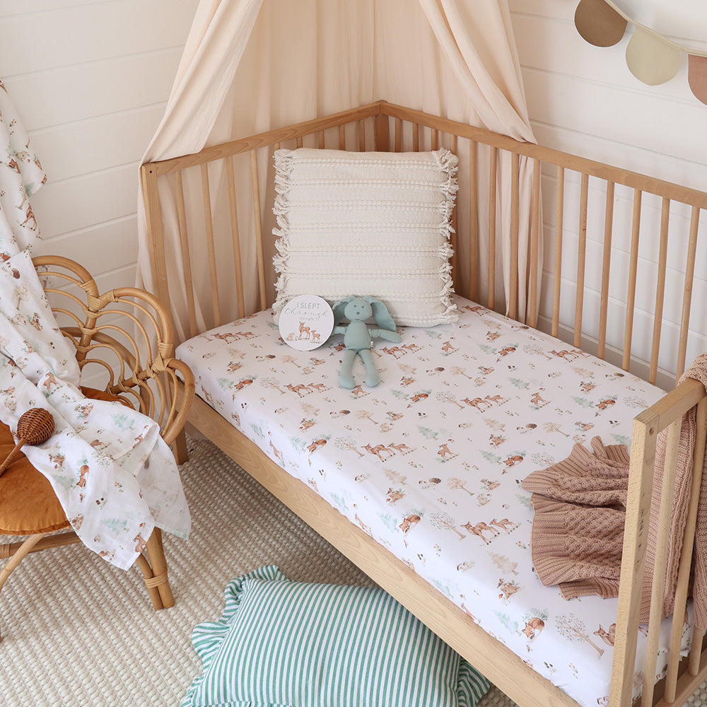 Woodland Tales Organic Fitted Cot Sheet - View 1